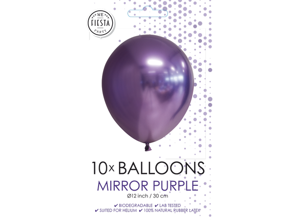 Gummiballonger - Mirror Purple 10 Gummiballonger - 30cm (12") 