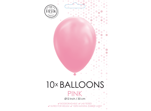 Gummiballonger - Pink 10 Gummiballonger - 30cm (12") 