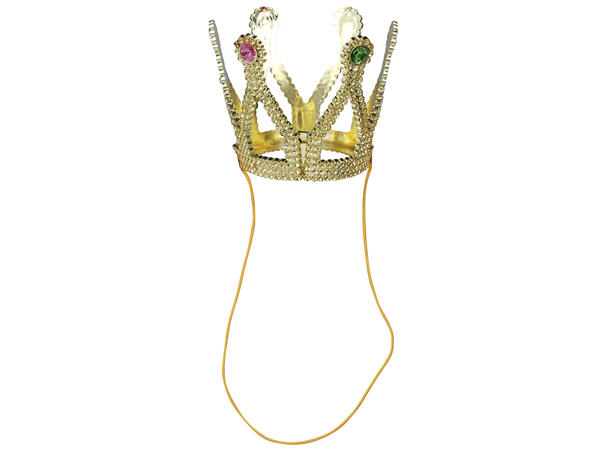Minikrone i gull m/stener 1 Krone i PVC m/strikk 
