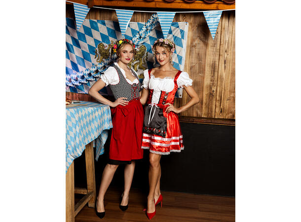Oktoberfest kjole - Frau Fischer - Rød 1 Damekostyme - Str 40-42 