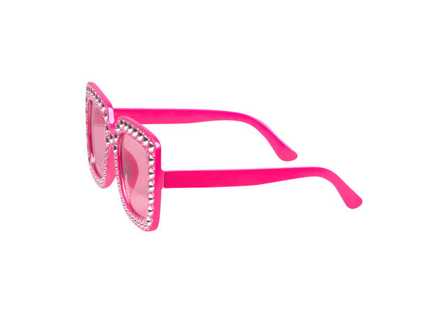 Partybriller - Bling - Rosa UV m/Stener 1 Par briller i plast 