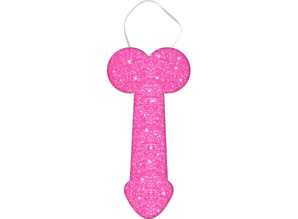 Penisslips - Dame - Rosa glitter 1 Slips i polyester m/Strikk - 30cm 