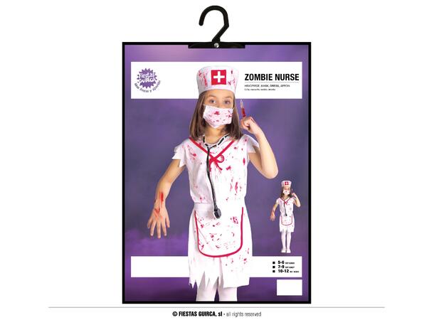 Zombie sykepleier - Jente 1 Kostyme til barn - 7-9 år (133 cm) 