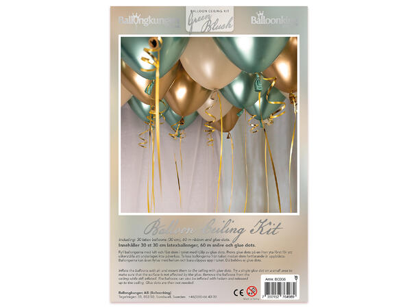 Ballongdekorkit - Green/Blush 1 Ballongdekorasjon av gummiballonger 