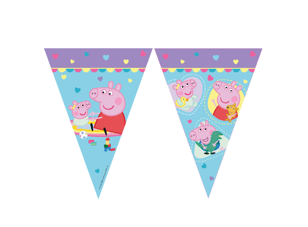 Peppa Pig Made With Love 1 FSC - Papir flaggbanner (9 flagg) 