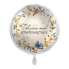 Tillykke med konfirmajsonen - Gylden 1 Folieballong rund - 17" - (43cm)
