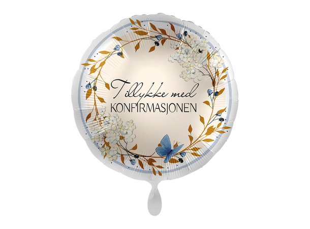 Tillykke med konfirmajsonen - Gylden 1 Folieballong rund - 17" - (43cm) 