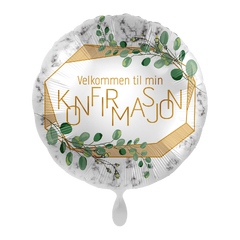 Velkommen til min Konfirmasjon - Grønn 1 Folieballong rund - 17" - (43cm)