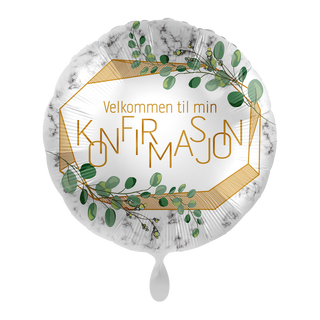 Velkommen til min Konfirmasjon - Grønn 1 Folieballong rund - 17" - (43cm)