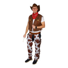 Cowboy sett - Voksen Vest, hatt, skjerf og chaps
