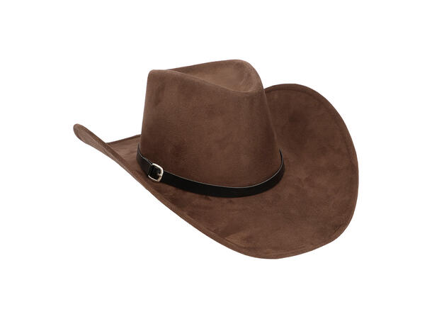 Cowboyhatt - Bronco - Brun m/bånd 1 Hatt til voksen - Onesize 