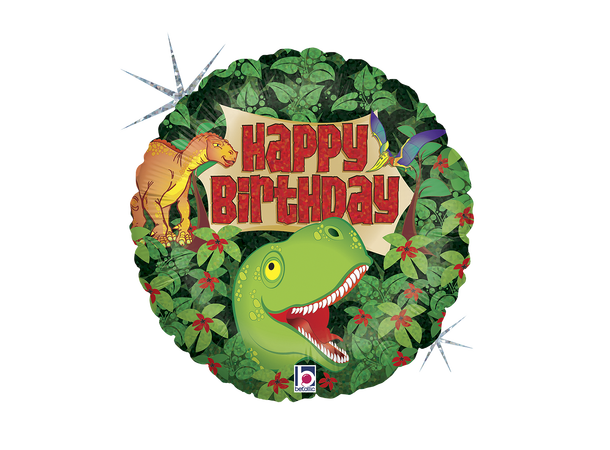 Dinosaur Birthday - Rund 1 Folieballong rund - 46cm (18") 