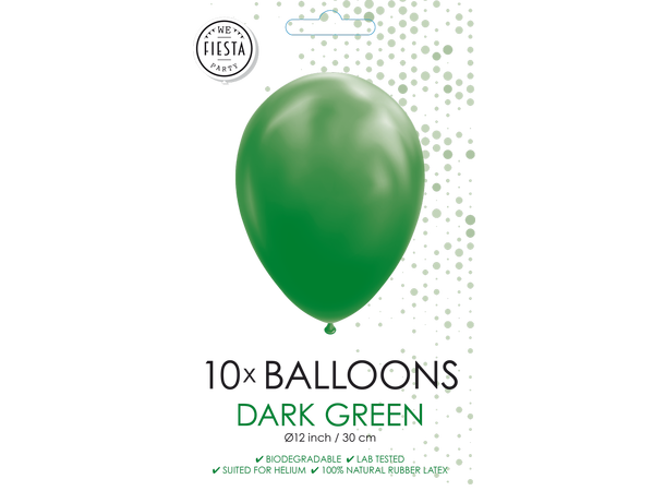Gummiballonger - Dark Green 10 Gummiballonger - 30cm (12") 