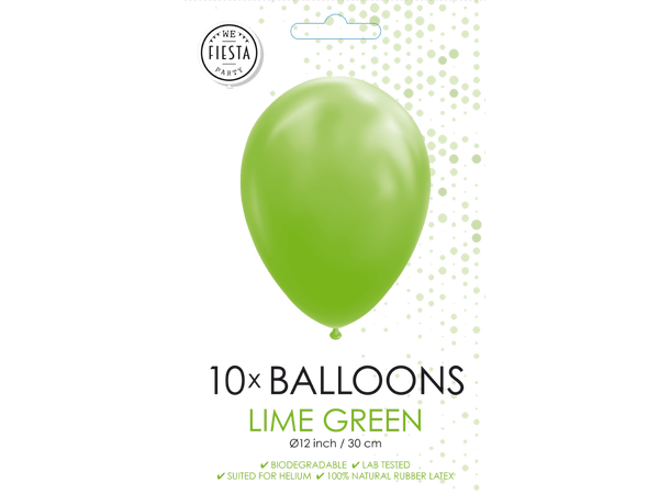 Gummiballonger - Lime Green 10 Gummiballonger - 30cm (12") 