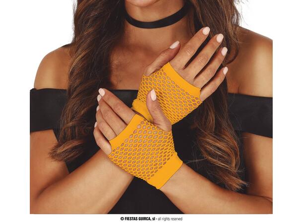 Nettinghansker Neon Oransje - Korte 1 Par hansker - 11cm 