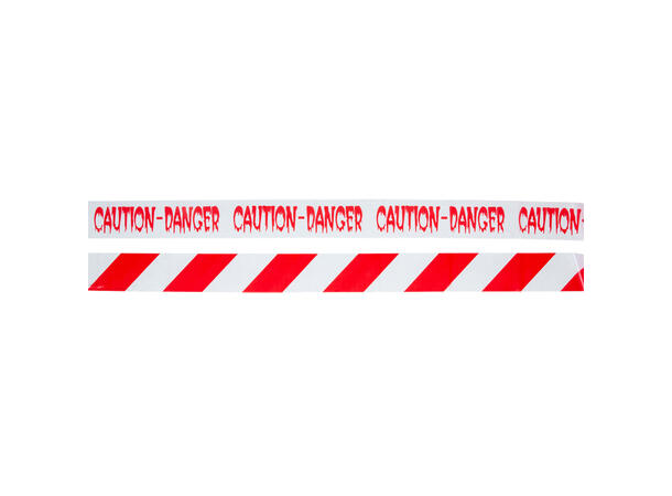 Sperrebånd - Caution-Danger - Rød/hvit 2 stk sperrebånd i plast