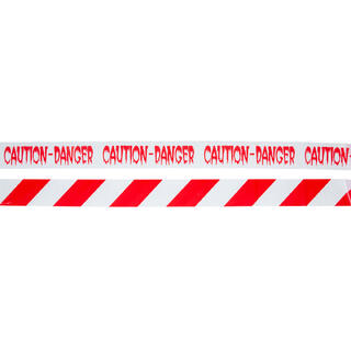 Sperrebånd - Caution-Danger - Rød/hvit 2 stk sperrebånd i plast