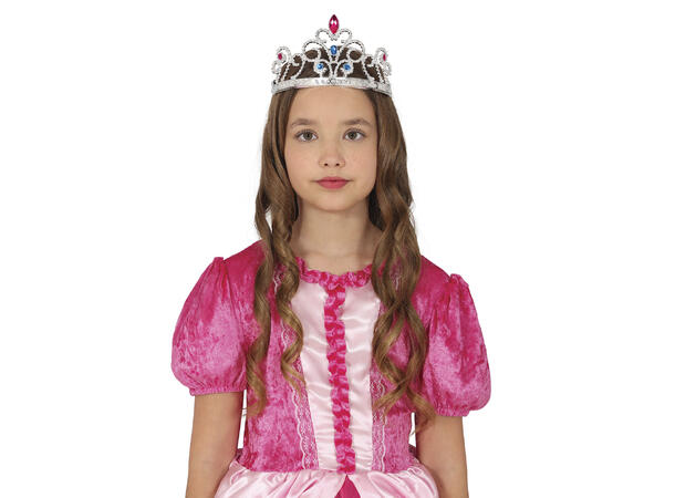 Tiara - Sølv m/stener 1 Tiara til barn i PVC 