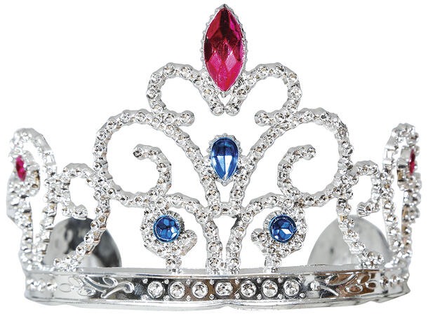 Tiara - Sølv m/stener 1 Tiara til barn i PVC 