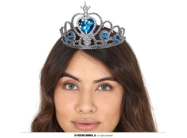 Tiara prinsesse med blå stener 1 Tiara i PVC 