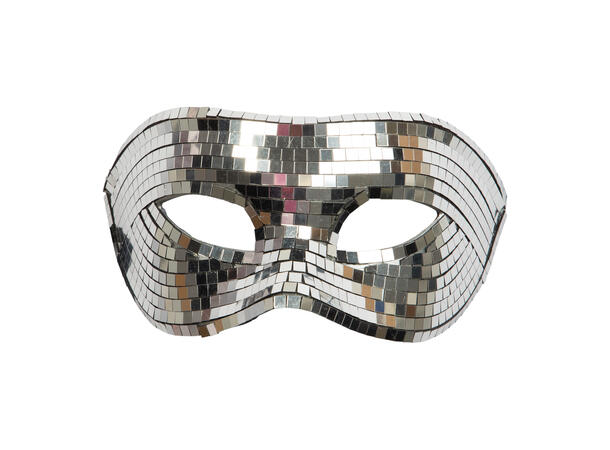 Øyemaske med dicokule speil - sølv 1 Maske i plast - Onesize