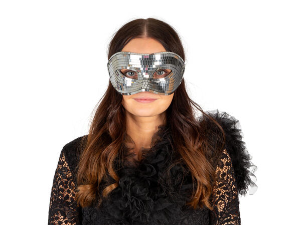 Øyemaske med dicokule speil - sølv 1 Maske i plast - Onesize