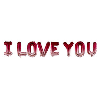 Ballongord - I LOVE YOU - Red Ombre 1 Ballongord - 8 deler- 36cm (14")