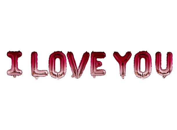 Ballongord - I LOVE YOU - Red Ombre 1 Ballongord - 8 deler- 36cm (14") 