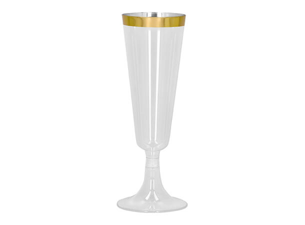 Champagneglass med gullkant 4 Plasglass - 14cl 
