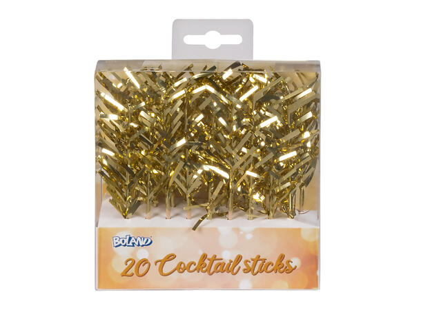 Coctailpinner - Gull frynser 20 Cocktailpinner - 10cm