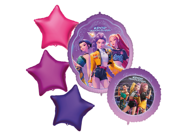 K-Pop Demon Hunters 1 Ballongbukett - 5 folieballonger 