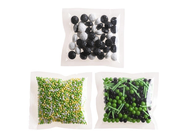 Kakestrøssel - Fotball - 3 varianter 1 Pakke med 3 poser kakepynt - 70g 