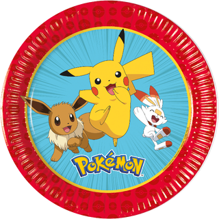Pokemon 8 FSC Plastfrie tallerkener i papir-20cm