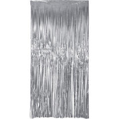 Dørgardin - Frynset - Laser Beam Sølv 1 Folie dørgardin - 2x1m