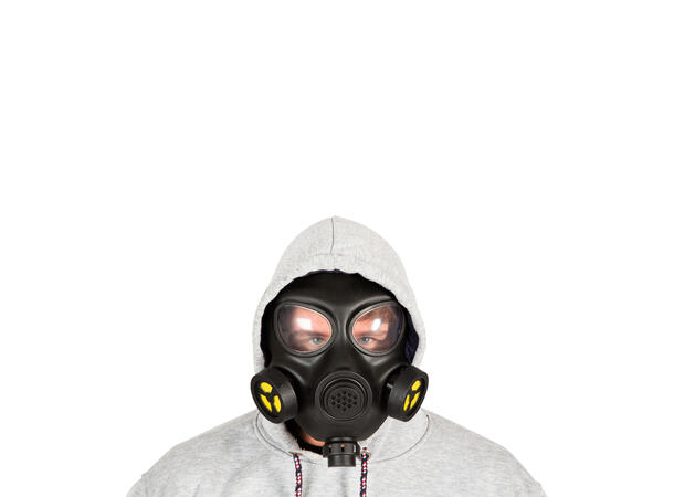 Gassmaske - sort 1 maske i PVC til voksen