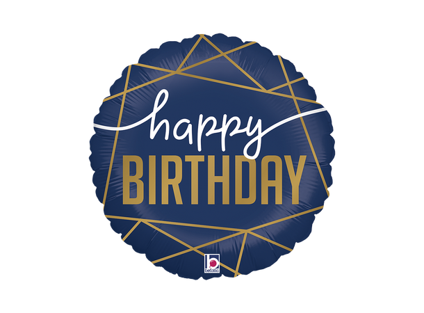 Navy Birthday - Rund 1 Folieballong rund - 46cm (18") 