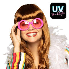 Partybriller - Jackie - Neon Rosa - UV 1 Par briller i plast