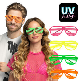 Sjalusibriller - Neon assortert 1 Par briller i plast