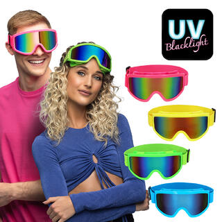 Skibriller - Neon UV - 4 farger Ass 1 Par skibriller i plast