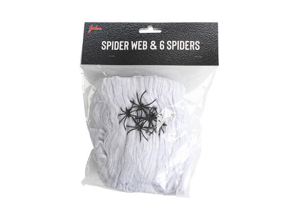 Spindelvev hvit med 6 eddekopper 1 Spindelvev - 120g