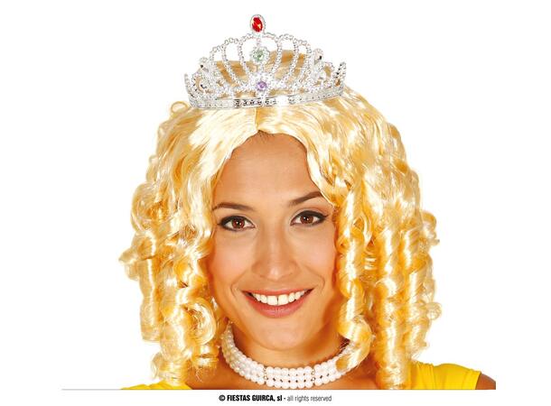 Sølvtiara til barn m/fargede stener 1 Tiara i PVC 