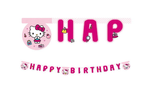 Hello Kitty Fashion Stylish 1 FSC - "Happy Birthday" - Leddbanner 