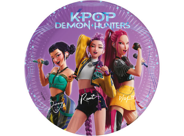 K-Pop Demon Hunters 8 FSC Plastfrie tallerkener i papir-20cm 