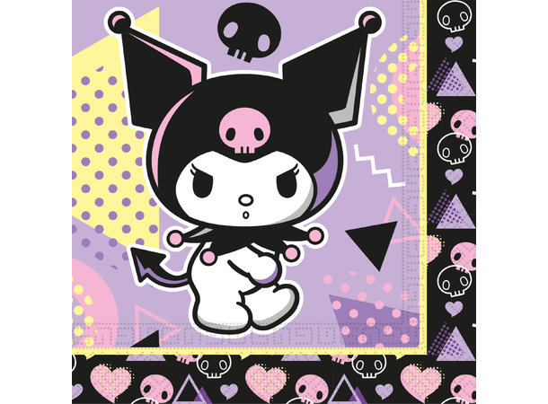 Kuromi Pop Art 20 Tolags papirservietter - 33x33cm 