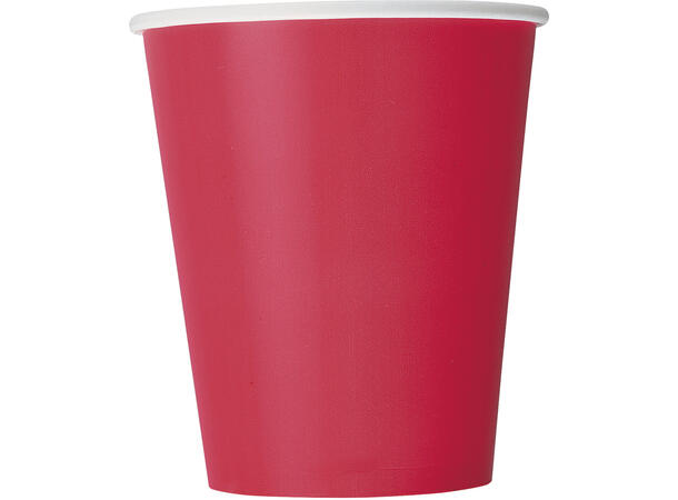 Pappkopper Rubinrød 14 Kopper, Ensfarget - 2,5dl 