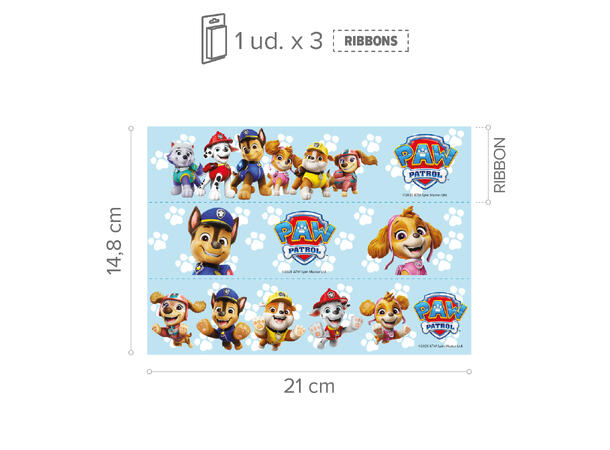 Paw Patrol 3 Spiselige kakebånd-5x21cm hver 