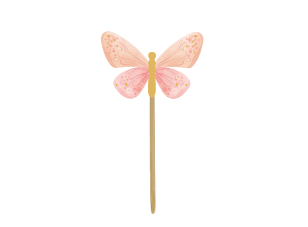 Sommerfugl pastel 12 Kaketopper på pinne - 4-6cm 