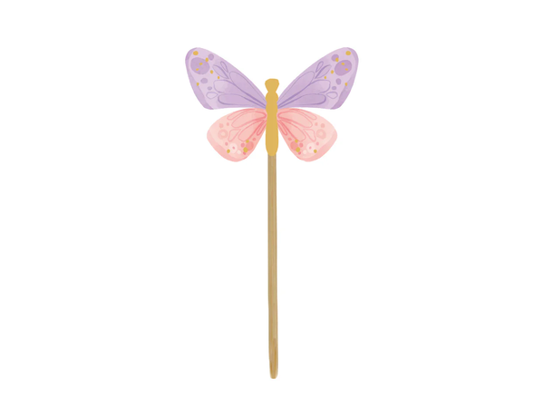 Sommerfugl pastel 12 Kaketopper på pinne - 4-6cm 