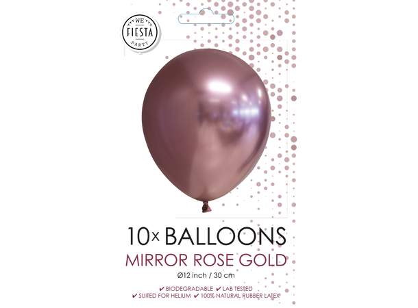 Gummiballonger - Mirror Rose Gold 10 Gummiballonger - 30cm (12") 