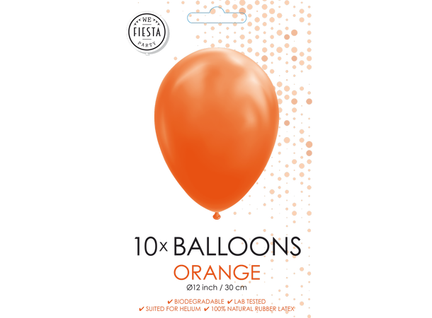 Gummiballonger - Orange 10 Gummiballonger - 30cm (12") 